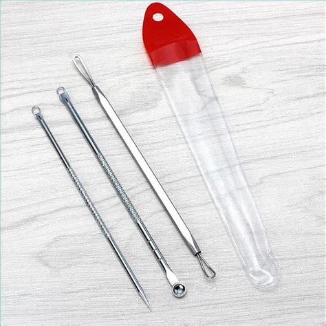 3pcs Blackhead Extractor Tool S3pet Stainless Acne Needle Pimple ...