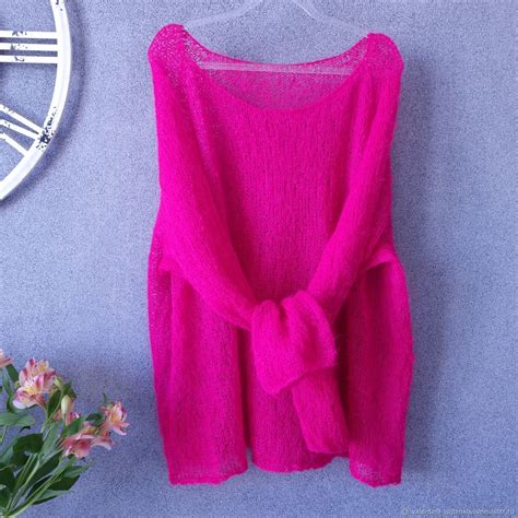 Джемпер паутинка неоновая фуксия из кидмохера XL в интернет-магазине ...