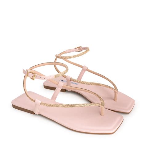 Rasteira Sandália Nude Baby Brilho Ouro e Fivela Ouro 1380 289 Nude