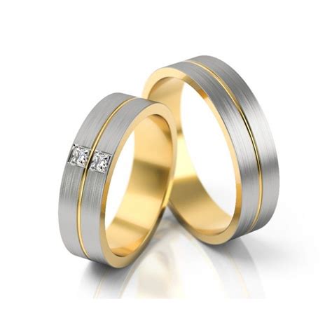 Bicolor Ringe Matt Trauringe Mit Brillanten Elegante Eheringe