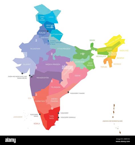 Union Territories India Map States