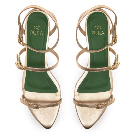 Sandália Flat Bico Folha Camille Champagne Shop2gether