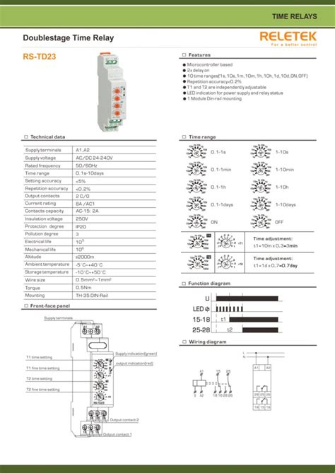 RS TD23 Double Stage Time Relay RELETEK Gala Multi Sukses