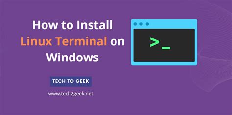 How To Install Linux Terminal On Windows