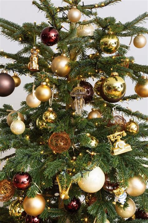 Versierde Kerstboom Goud Brons Service Puur Gemak Urbanbloom