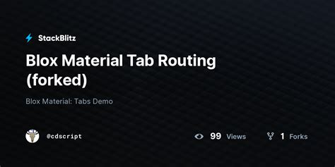 Blox Material Tab Routing Forked StackBlitz