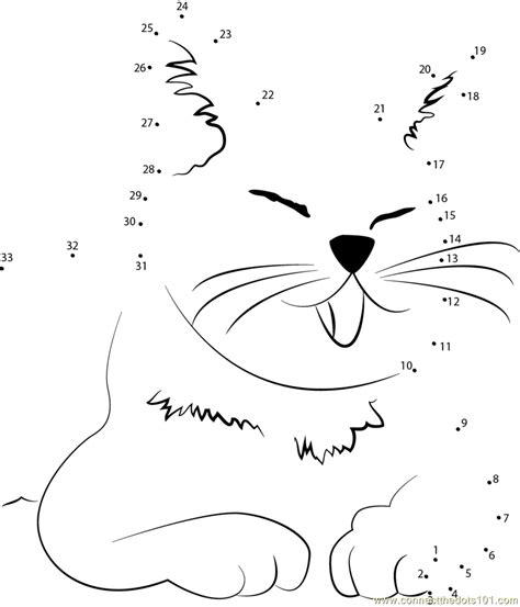 Cat Noty Dot To Dot Printable Worksheet Connect The Dots F7b