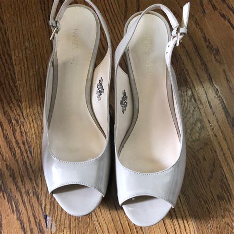 Nine West Patent Leather Nude Platform Heels Gem