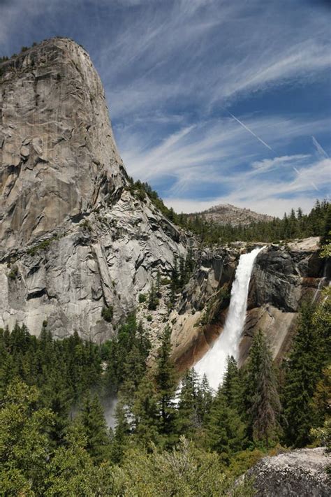 Nevada Fall And And Liberty Cap In Yosemite National Park California