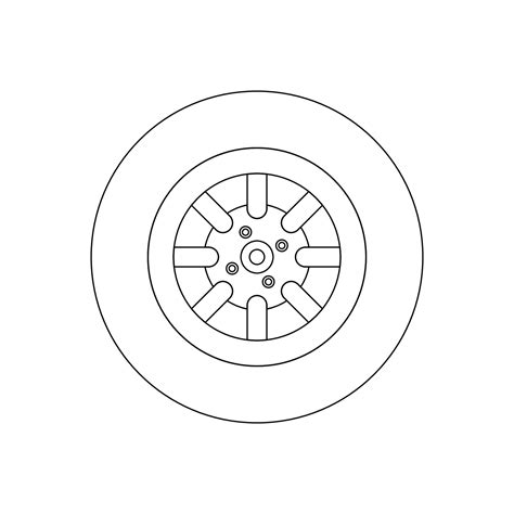 Wheel Outline Icon Illustration on Isolated White Background 18753739 Vector Art at Vecteezy