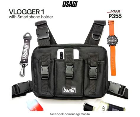 Usagi Vlogger Chest Cam Motorcycle Rig Bag W Smartphone Holder Body