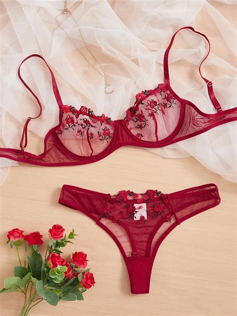 Sexy Lingerie Exquisite Embroidery Floral Ultra Thin Sexy Large Size