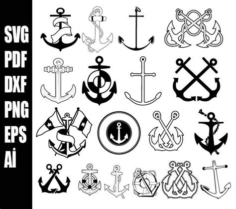 Anchor Svg Bundle Nautical Svg Marine Svg Split Anchor Monogram Anchor Svg Nautical Svg