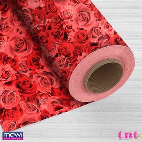 6069 Painel Floral Vermelho Mewi Estampados TNT