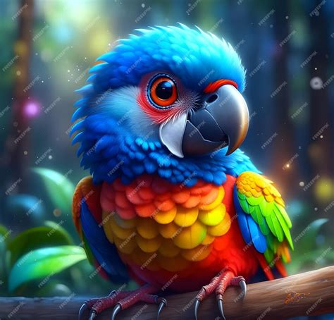 Premium Ai Image Cute Cartoon Parrot