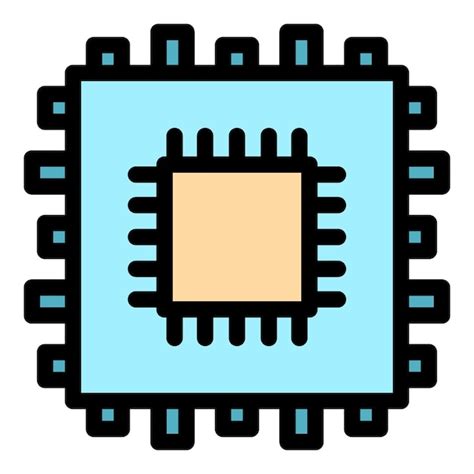 Icono Del Procesador Del Chip Contorno Del Icono Del Procesador