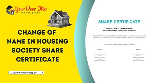 Change Of Name In Housing Society Share Certificate Your Door Step