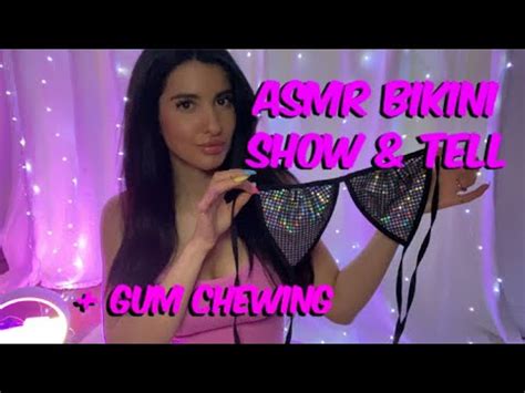 ASMR Bikini Collection Show Tell With Gum Chewing Whispered