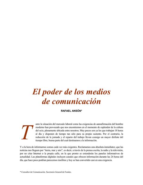 T El poder de los medios de comunicación