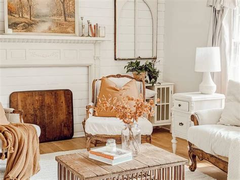 Warm Farmhouse Living Room With White Shiplap Walls - Soul & Lane