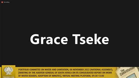Portfolio Committee On Water And Sanitation 08 November 2022 Youtube