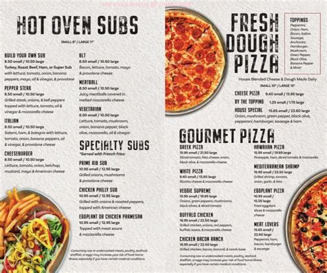 Online Menu of No Name Pizza & Subs Restaurant, Beaufort, North ...