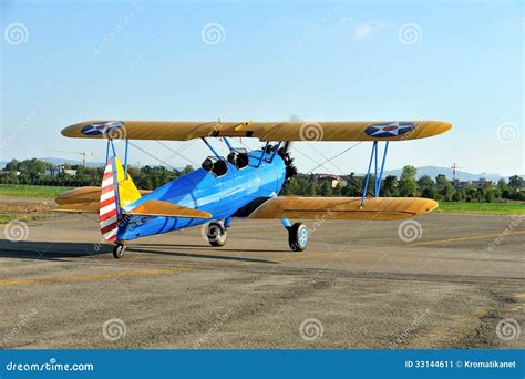 Biplane Stearman On Takeoff Stock Image Image 33144611