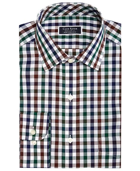 Club Room Mens Classic Regular Fit Performance Multi Gingham Dress