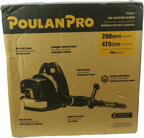 Poulan Pro Pr48bt 48cc 2 Cycle Gas 475 Cfm 200 Mph Backpack Leaf Blower Walmart Canada