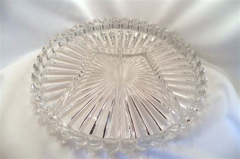 Vintage Heisey Cristolite Divided Serving Dish 10 Inches Diameter