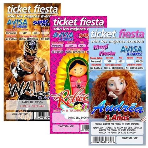 30 Invitaciones Impresas Tipo Ticketmaster Cualquier Temas Meses Sin