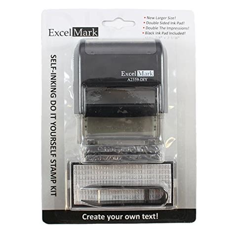 Excelmark Self Inking Do It Yourself Stamp Kit A Diy Black Ink