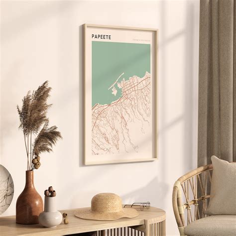 Papeete Map Poster, Papeete Wall Art, Papeete Map, Papeete Poster