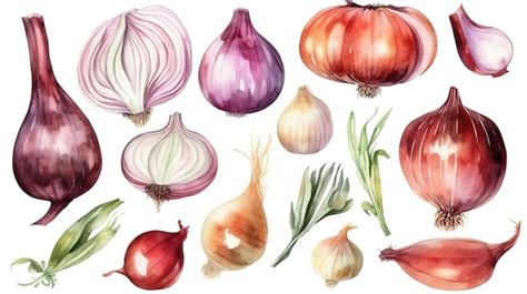 Premium AI Image | A watercolor drawing of various vegetables.