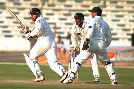 Atherton Going For A Single After Playing The Ball Through Square Leg