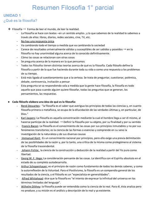 Resumen General Del Parcial Uba Xxi Resumen Filosof A Parcial