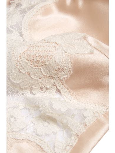 Dolce Gabbana Lace Trimmed Stretch Silk Satin Soft Cup Bra NET A