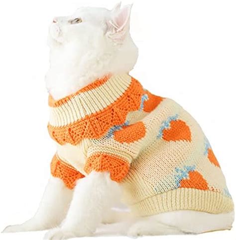 ANIAC Fall Dog Sweater for Small Dog Girl Strawberry Knitted Cat ...