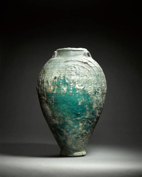 A Large Umayyad Turquoise Green Glazed Jar Mesopotamia 7th8th Century Arts Of The Islamic