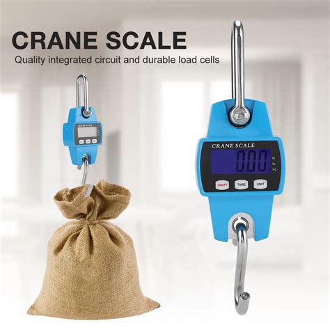 Portable Hanging Crane Scale Digital Sky Blue 300KG Hanging Crane Scale Industrial Hook Weight ...