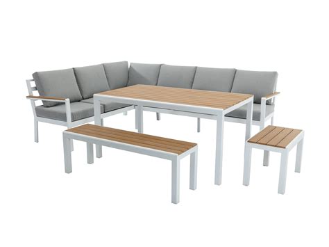 Salon Jardin Alu Et Polywood Canap D Angle Bancs Table