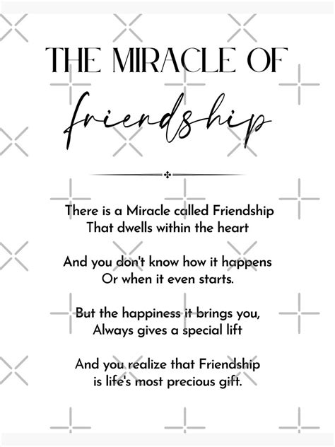 "Friendship Poem, The Miracle of Friendship poem, Friend Gift quote ...