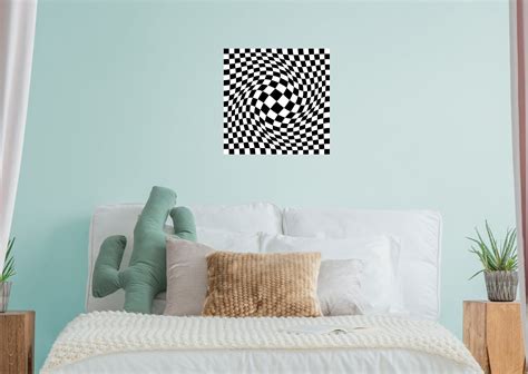 Optical Illusion Squares Illusion Mural Removable Wall Adhesive Dec Removable Wall Vinyl