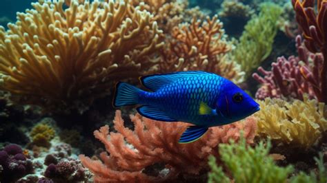 Herbivorous Tropical Fish Colorful Reef World