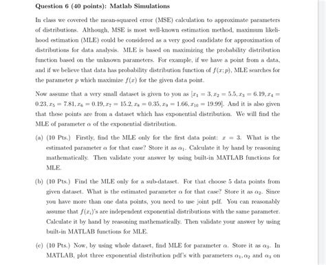 Solved Matlab Simulation Alert Class Covered Mean Squared Error Mse