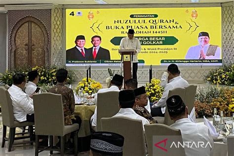 Airlangga Prediksi Partai Golkar Amankan 102 Kursi DPR RI ANTARA News