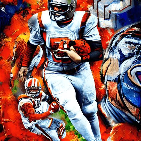 Realistic Graffiti Digital Detroit Tigers Football Players Painting