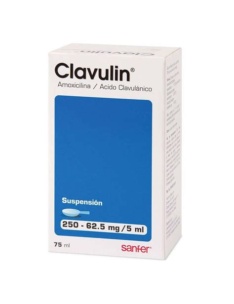 Precio Clavulin 250 mg suspensión con 75 ml Farmalisto MX