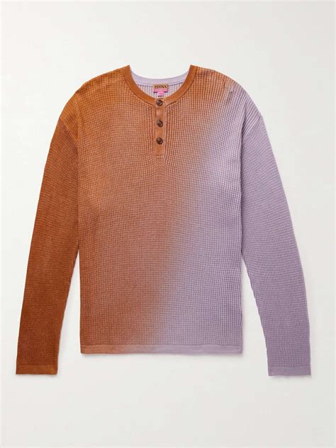 Zegna X The Elder Statesman D Grad Waffle Knit Cotton And Oasi