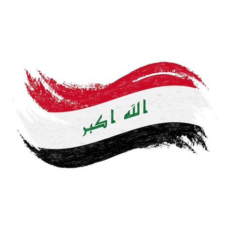 Premium Vector National Flag Of Iraq Designed Using Brush